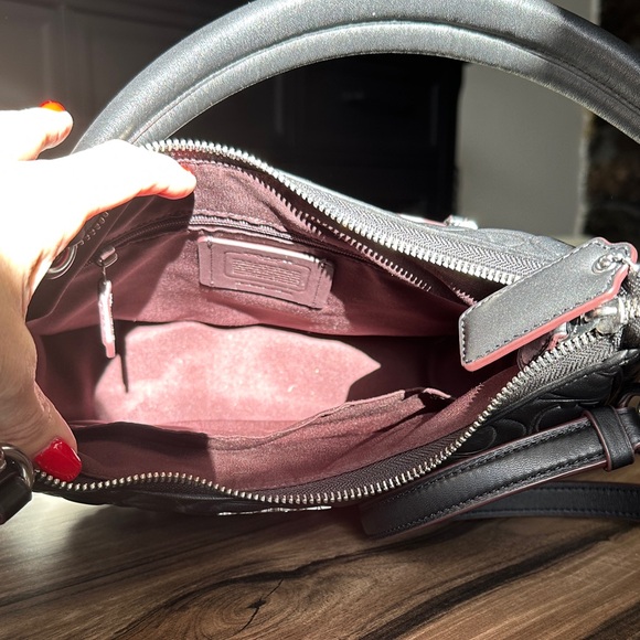 Coach Black Embossed Shoulder Bag - Picture 6 of 7